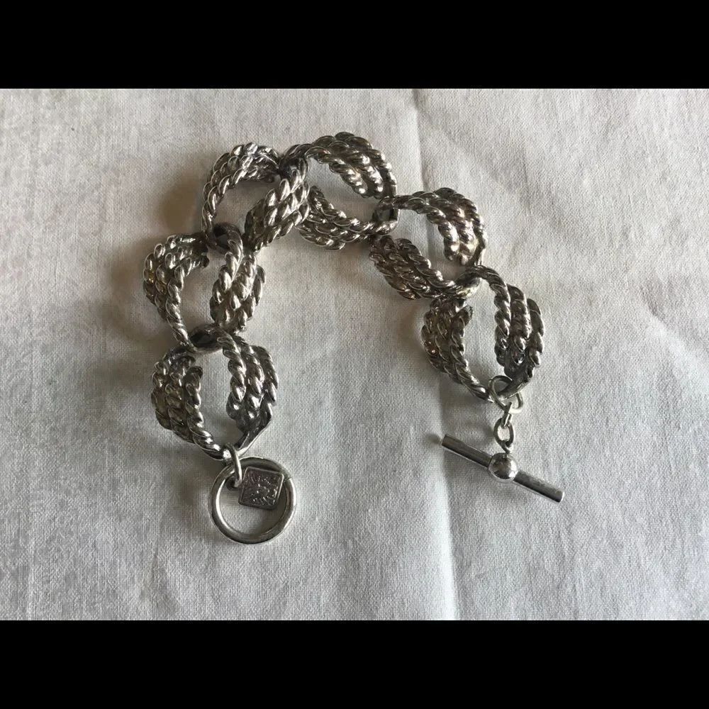 Ann Klein Silvertone Link Bracelet 7”